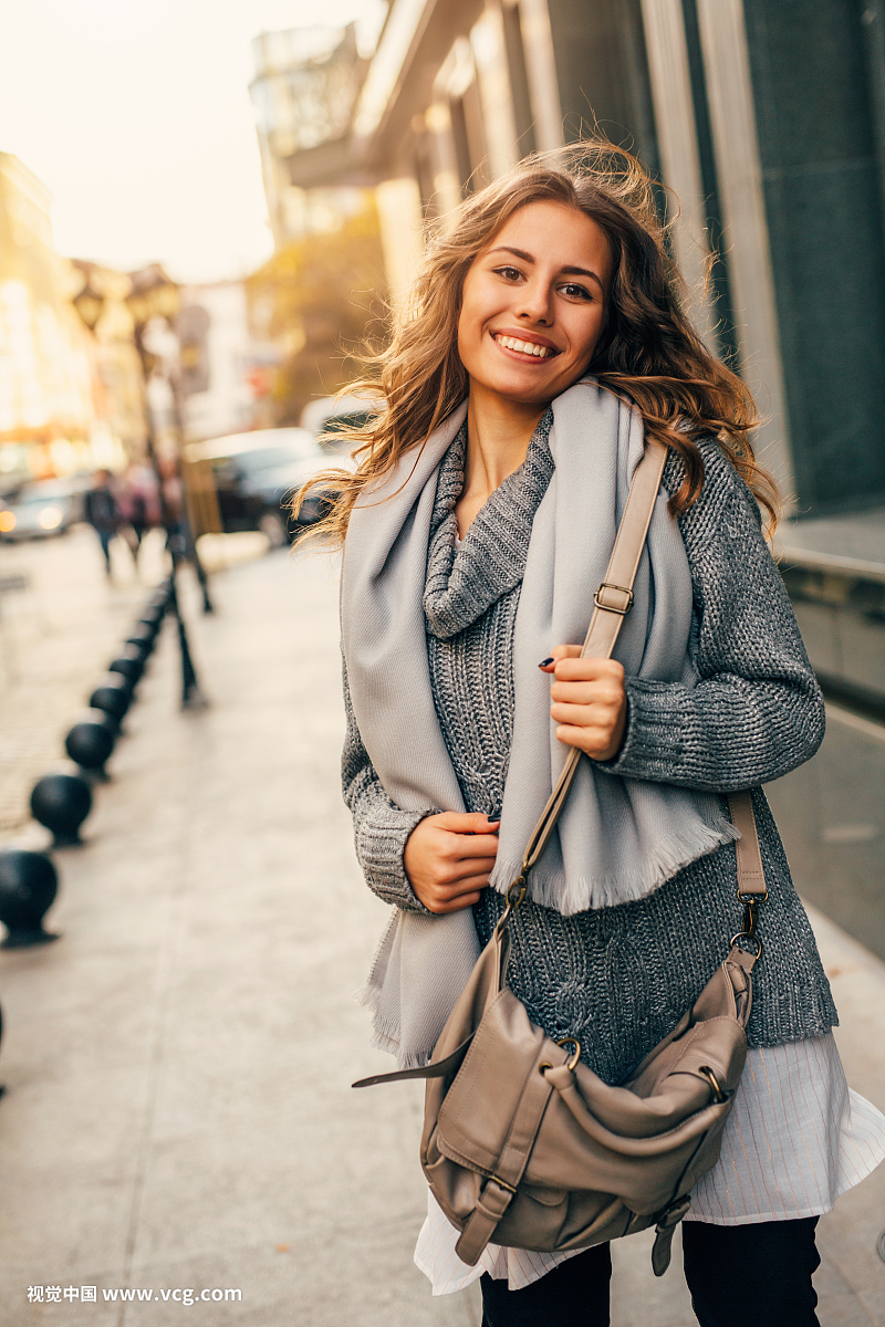 Beautiful woman in the city