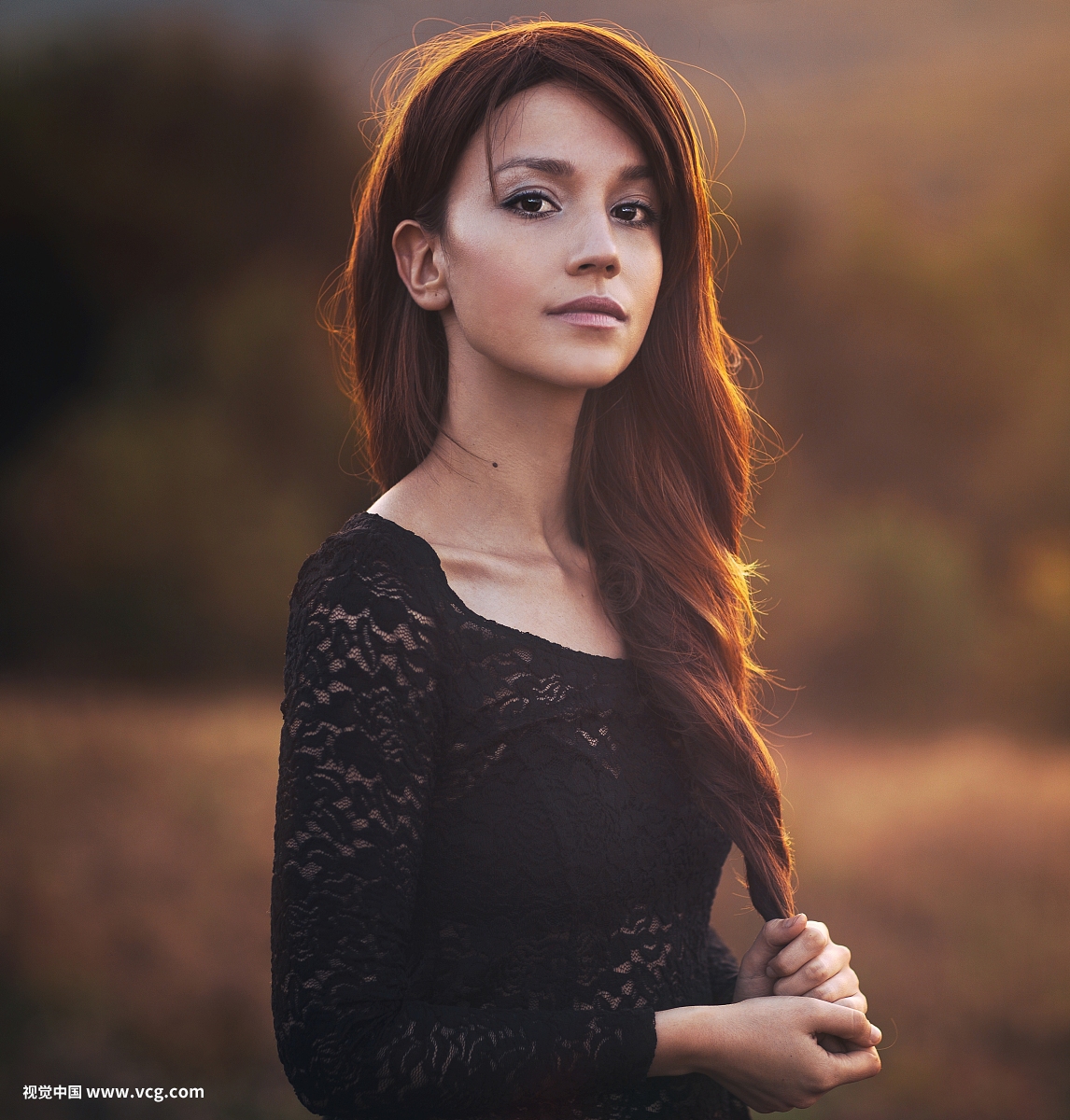Portrait of young brunette woman